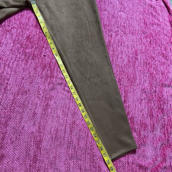 Soft Surroundings Faux Suede Pull On Ankle Leggings Saddle Brown Size Large - Picture 11 of 13